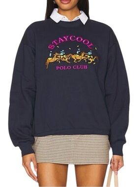 STAYCOOLNYC | Women’s Polo Club Navy Crewneck Sweatshirt Size Large NWT